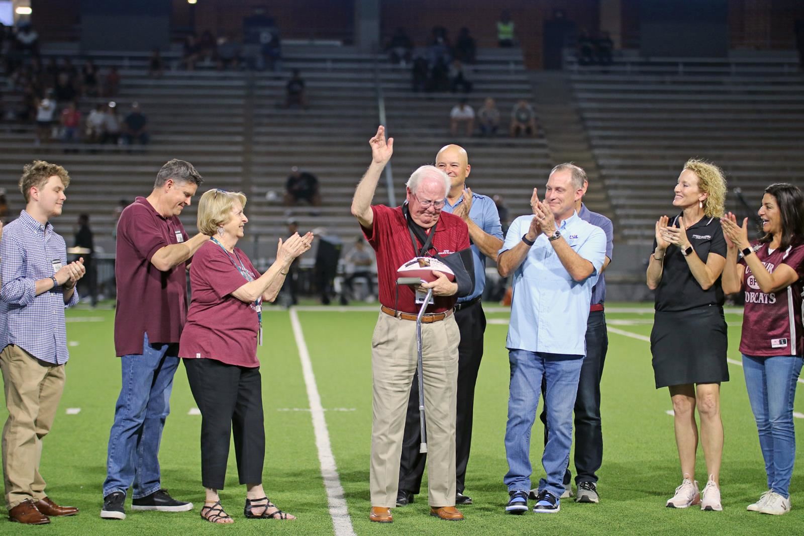 Butch Milks, a sales professional for Balfour All-American and long-time CFISD supporter, was honored for his service.